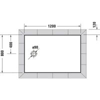 Vorschau: Duravit Tempano Duschwanne rechteckig 80x120cm, Sanitäracryl, weiß