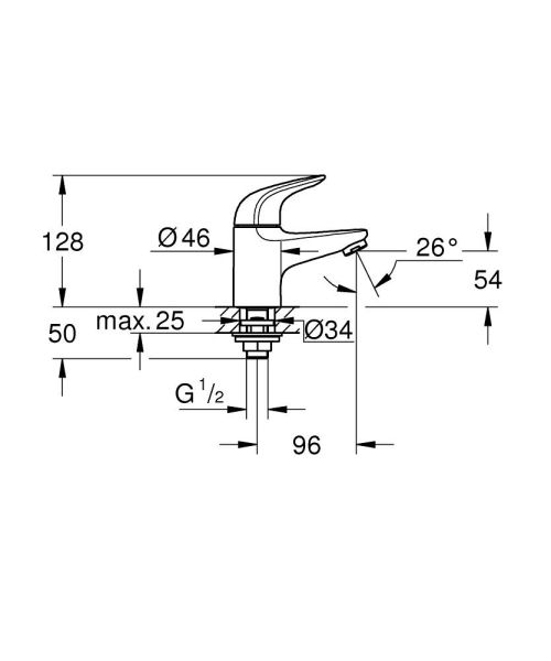 Grohe Euroeco Standventil XS-Size, wassersparend, chrom