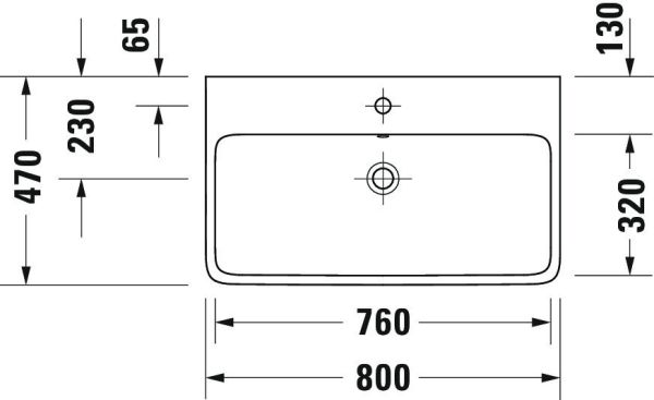 Duravit Qatego Waschtisch 80x47cm, ohne Hahnloch, wandhängend, weiß