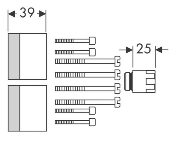 Axor Verlängerung 25mm für Grundkörper Elektronik-Waschtischmischer Unterputz