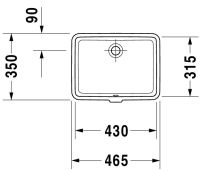 Vorschau: Duravit Vero Unterbauwaschtisch rechteckig 46,5x31,5cm, mit Überlauf, ohne Hahnloch, weiß 0330430000