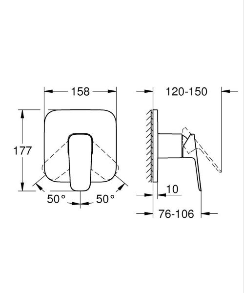 Grohe Cubeo Einhand-Brausebatterie Unterputz
