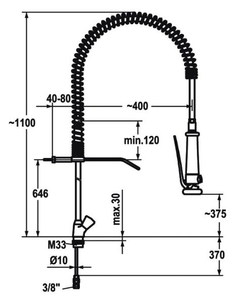 KWC GASTRO pro Zweigriff-Küchenarmatur, chrom