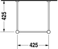 Vorschau: Duravit Vero Metallkonsole bodenstehendWandmontage zu Waschtisch 045450, chrom 0030651000