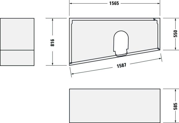 Duravit No.1 Badewannenträger trapezförmig 157x82x57cm für Badewanne 700506, weiß