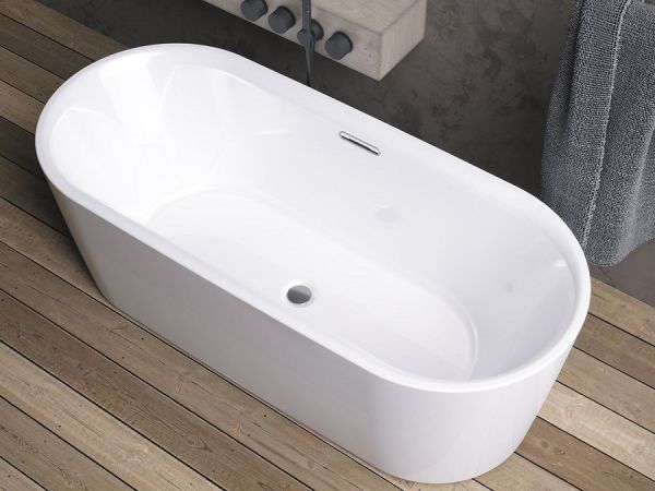 RIHO Modesty freistehende Badewanne 170x76cm, weiß hochglanz