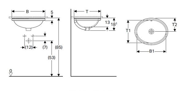 Geberit VariForm Unterbauwaschtisch mit Überlauf oval, Breite 48cm, weiß 500749012_0