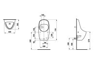 Vorschau: Laufen Tamaro VS Absaugeurinal mit elektronischer Steuerung, Netzbetrieb, Zulauf innen, weiß