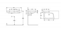 Vorschau: Geberit Xeno² Waschtisch mit Ablage links, ohne Hahnloch, 90x48cm, weiß KeraTect