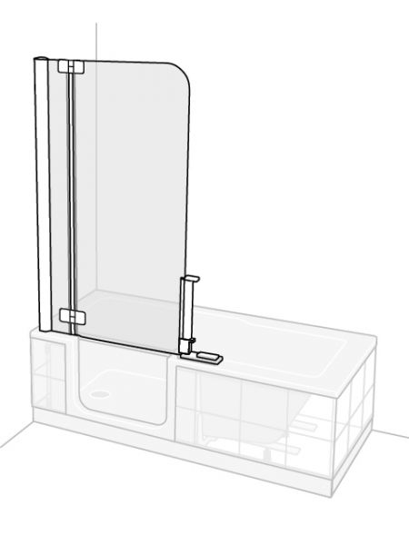Artweger Twinline 2 Duschtüraufsatz für Duschbadewanne mit geteilter Badewannentür