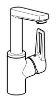 Vorschau: Hansa Hansatwist Waschtisch-Einhand-Einlochbatterie, Bügelhebel, schwenkbar, chrom