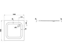 Vorschau: Laufen Platina Duschwanne 100x100cm extraflach, Einbauhöhe 2,5cm