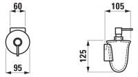 Vorschau: Laufen The New Classic keramischer Seifenspender, weiß, H8738550000001 techn. Zeichnung