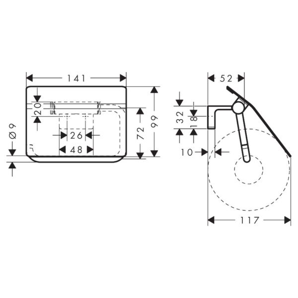hansgrohe AddStoris S Papierrollenhalter mit Deckel, brushed bronze