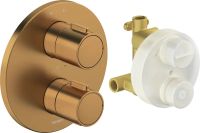 Duravit Duschthermostat rund, Unterputz mit Grundkörper, bronze gebürstet TH4200008004