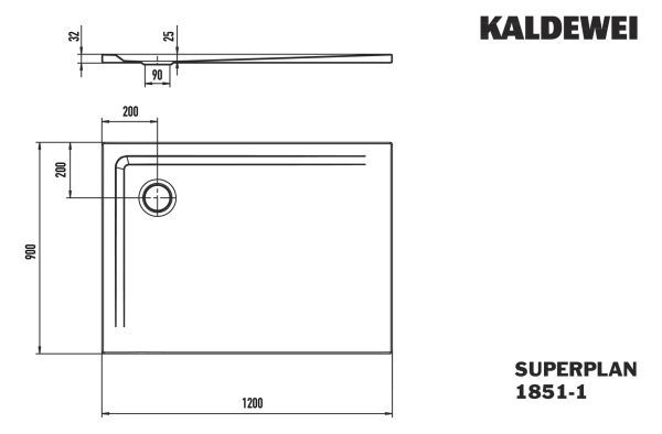 Kaldewei Superplan Rechteck-Duschwanne