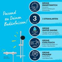 Vorschau: Grohe Precision Feel Duschthermostat mit Brausestange 60cm & Handbrause, chrom 34791001