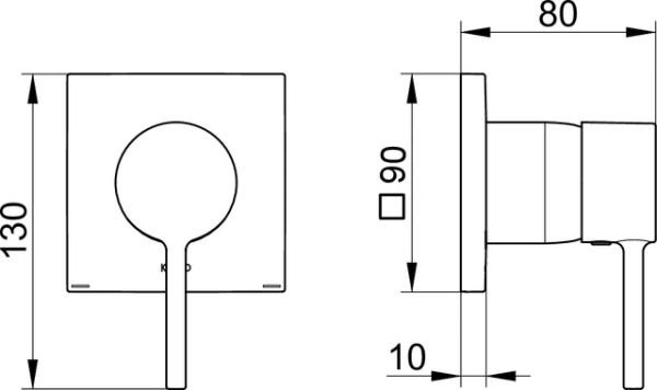 Keuco IXMO Soft Einhebelmischer, Unterputz, Rosette eckig