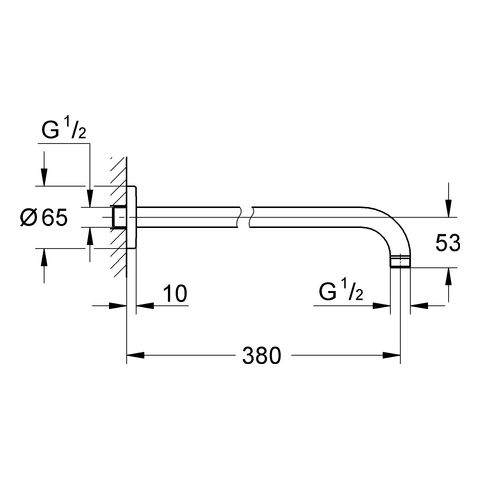 Grohe Rainshower® Brausearm, 38cm, chrom