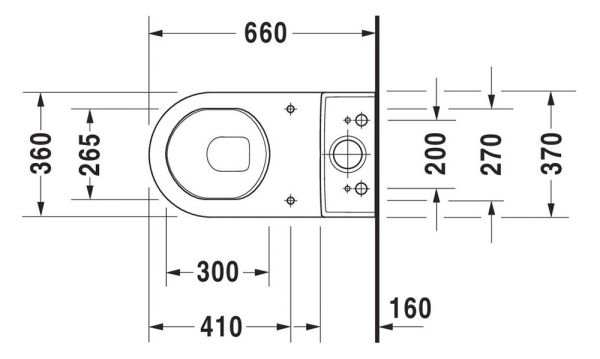 Duravit Starck 3 Stand-WC für Kombination, Tiefspüler 36x66cm, WonderGliss, weiß