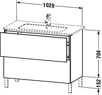 Duravit L-Cube Waschtischunterschrank bodenstehend 102x48cm mit 2 Schubladen für ME by Starck 233610