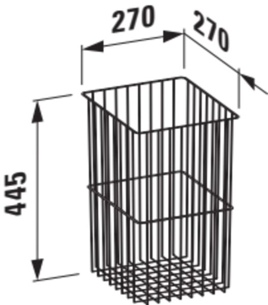 Laufen Base Wäschekorb für Hochschrank, chrom