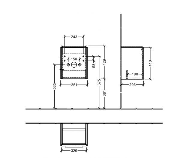 Villeroy&Boch Subway 3.0 Waschtischunterschrank mit 1 Tür, Breite 35,1cm