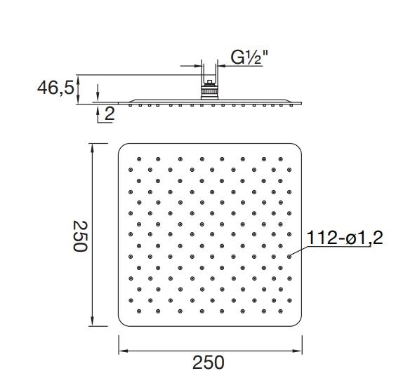 Steinberg Regenbrause ultraflach mit Easy Clean 250x250mm, chrom