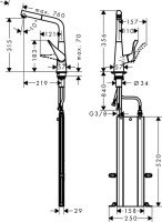 Vorschau: Hansgrohe Metris M71 Einhebel-Küchenmischer 320 mit Ausziehauslauf und sBox, edelstahl finish