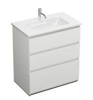 Vorschau: Burgbad Lin20 Keramik-Waschtisch mit Waschtischunterschrank, 3 Auszüge, bodenstehend, 83x49,5cm SGHG083