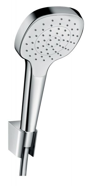 Hansgrohe Croma Select E 1jet Set mit Brausehalter und Brauseschlauch 1,25m, weiß/chrom