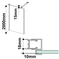 Vorschau: Provex Modula MR-1 Walk-In Duschwand mit Stützstange