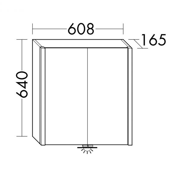 Burgbad Cube Spiegelschrank mit vertikaler LED-Beleuchtung, Vergrößerungsspiegel, dimmbar, 60,8x64cm