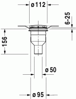 Vorschau: Duravit Duschwannenablauf, Abgang senkrecht, 50mm Sperrwasserhöhe, weiß