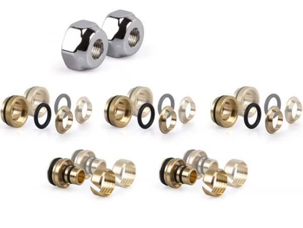 lineabeta CALIGO Anschlussstück-Set für Kupferrohr Ø10-12-14 und Kunststoff Ø10/14-12/16 mm