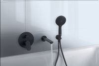 Vorschau: Duravit Wave Wanneneinlauf rund, schwarz matt