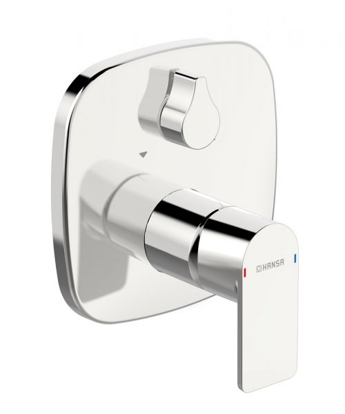 Hansa Hansastela Wannen- und Brausebatterie Fertigmontageset mit Sicherungseinrichtung, soft edge, chrom 87843173