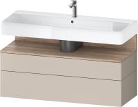 Duravit Qatego Unterschrank 119x47cm in taupe matt, mit offenem Fach in eiche marmoriert QA4396