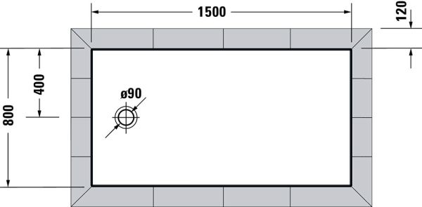 Duravit Tempano Duschwanne rechteckig 80x150cm, Sanitäracryl, weiß