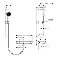 Vorschau: hansgrohe Activera Select S Brausesystem mit ShowerTablet Select, EcoSmart, chrom