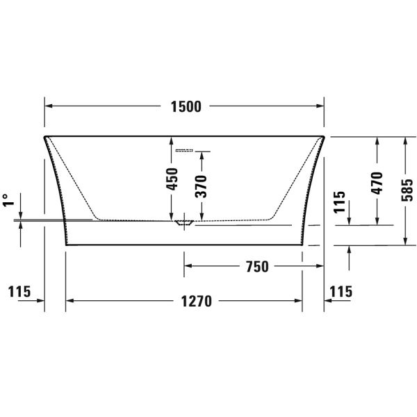 Duravit DuraSenja Vorwand-Badewanne 150x75cm, weiß 700578000000000