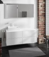Vorschau: Hansgrohe Xevolos E Unterschrank 137cm für Aufsatzwaschtisch links mit Konsole, 4 Schubkästen
