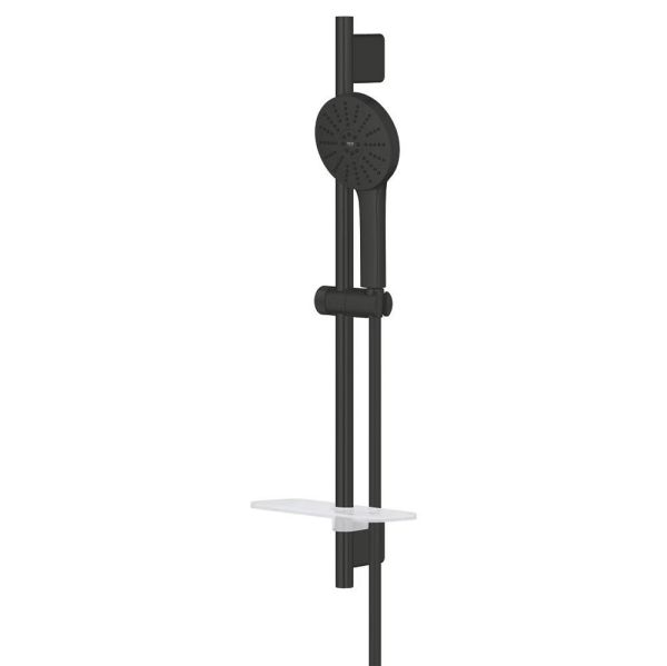 Grohe Vitalio Joy+ 120 Brausestangen-Set, Handbrause mit 3 Strahlarten, schwarz matt 1348662430
