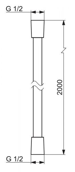 Hansa Hansamedipro Brauseschlauch, 2m, Gewebeoptik, chrom