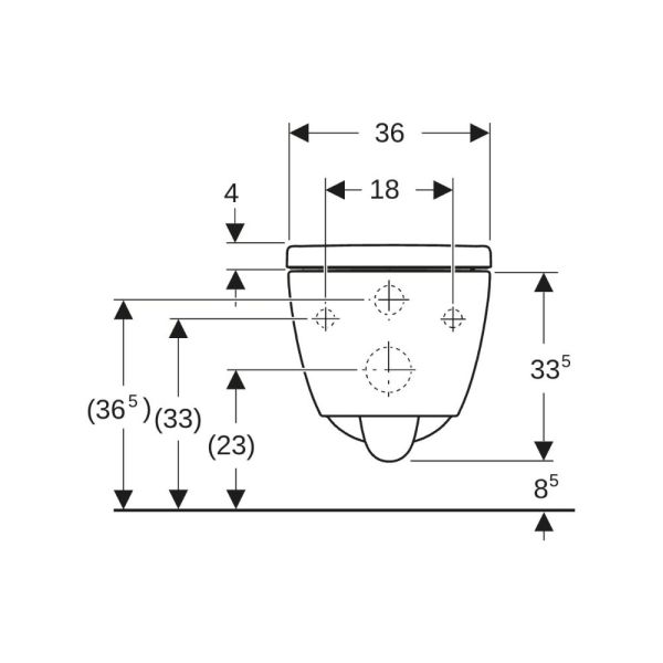 Geberit iCon Set Wand-WC mit TurboFlush mit WC-Sitz, weiß