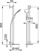 Vorschau: Keuco IXMO Brause-Set, Rosetten eckig, 855mm