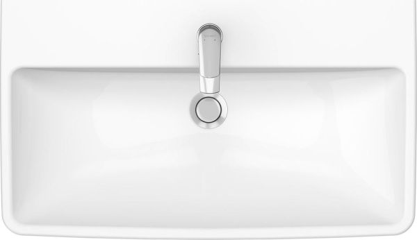 Duravit No.1 Waschtisch rechteckig 80x46cm, mit Hahnloch, mit Überlauf, weiß 23758000002