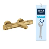 Vorschau: Grohe Precision Feel Thermostat-Wannenbatterie mit ProGrip Rändelstruktur, cool sunrise gebürstet
