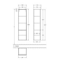 Vorschau: Villeroy&Boch Venticello Hochschrank mit 1 Tür, Türanschlag rechts, Technische Beschreibung