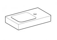 Vorschau: Geberit iCon Handwaschbecken mit Ablagefläche rechts, ohne Überlauf, 53x31cm, weiß124053000_1